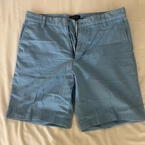 Nautica Men's Deck Short Size 32 Plain Front Classic Fit Light Blue